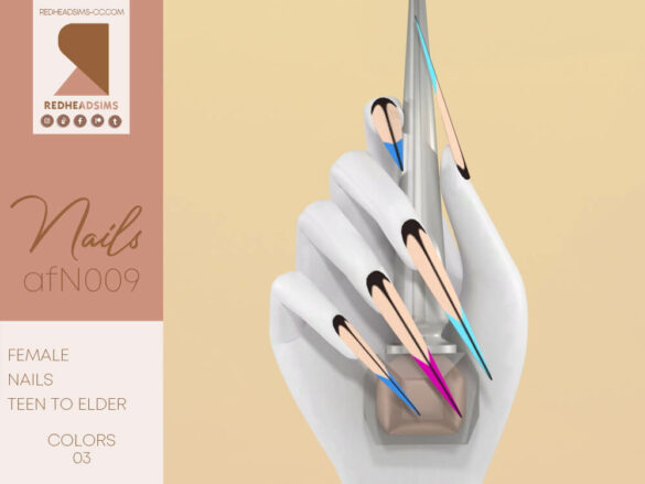 Sims 4 AF NAILS N009 at REDHEADSIMS
