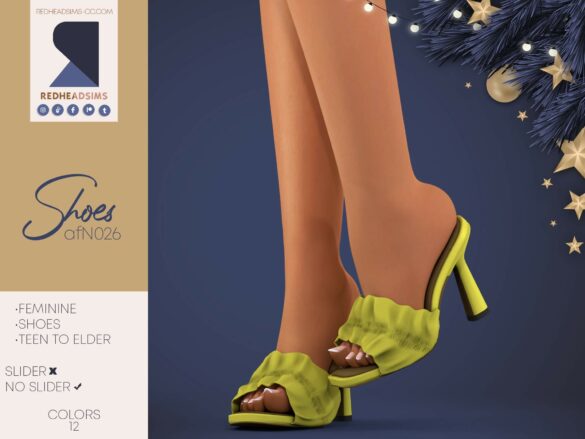 Sims 4 AF SHOES N026 | NO SLIDER at REDHEADSIMS