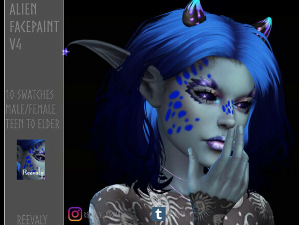Sims 4 Alien Facepaint V4 by Reevaly at TSR