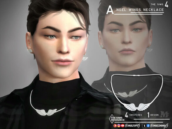 Sims 4 Angel Wings Necklace by Mazero5 at TSR