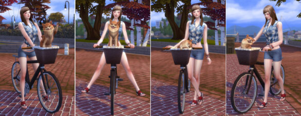 Sims 4 Bicycle Poses-Me & Dog (Msize) at A-luckyday