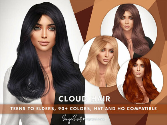 Sims 4 Cloud Hair by SonyaSimsCC at TSR
