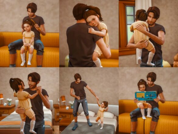 Sims 4 Father-Daughter Day Pose Pack at Katverse