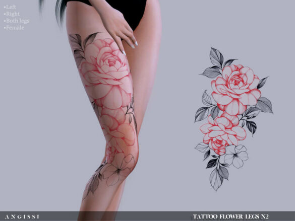 Sims 4 Flower legs N2 Tattoo by ANGISSI at TSR