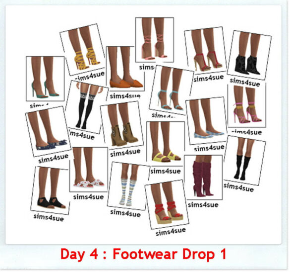 Sims 4 Footwear Drop at Sims4Sue