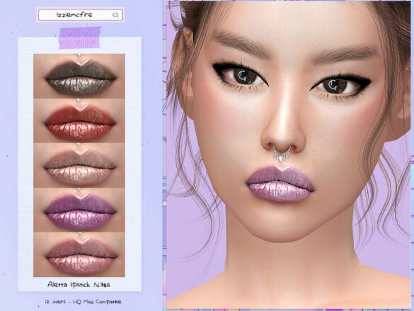 Sims 4 IMF Aletta Lipstick N.385 by IzzieMcFire at TSR