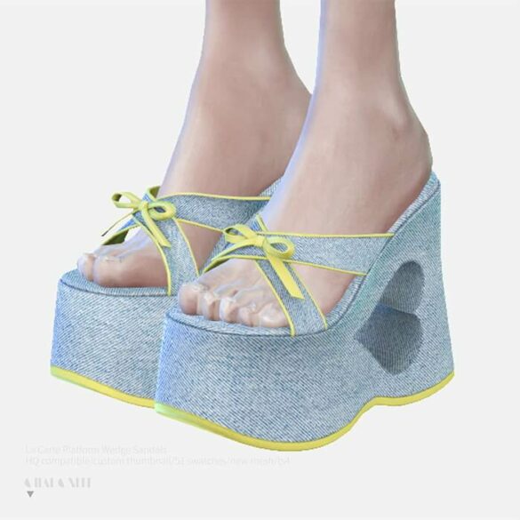 Sims 4 La Carte Platform Wedge Sandals at Charonlee