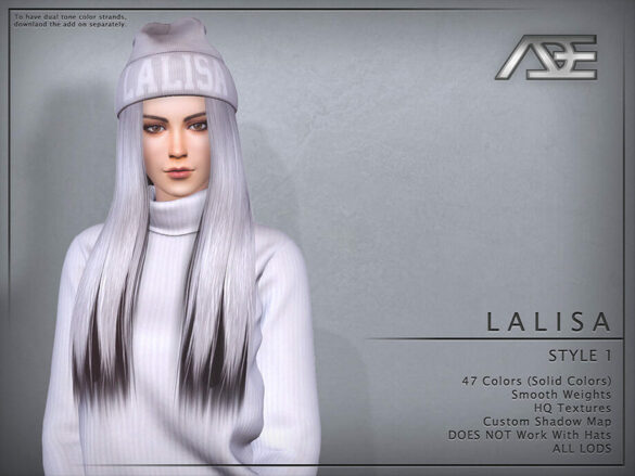 Sims 4 Lalisa Style 1 (Hairstyle) by Ade_Darma at TSR