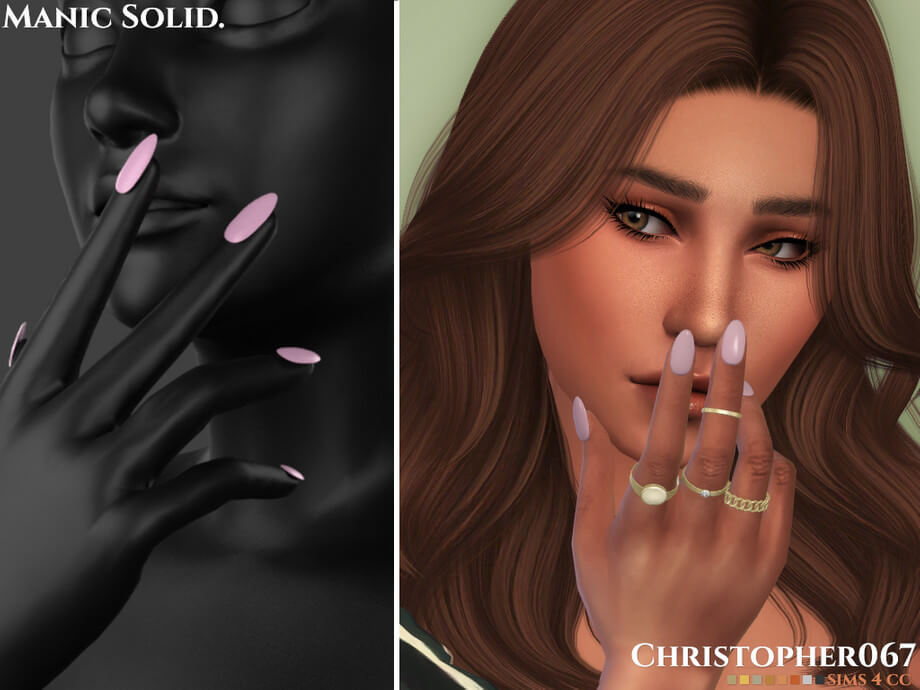 Sims 4 Manic Nails Solids by christopher067 - CC The Sims