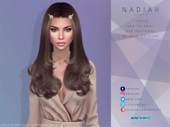 Sims 4 Nadiah Hair by Anto at TSR