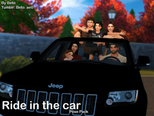 Sims 4 Ride in the car (Pose pack) by Beto_ae0 at TSR