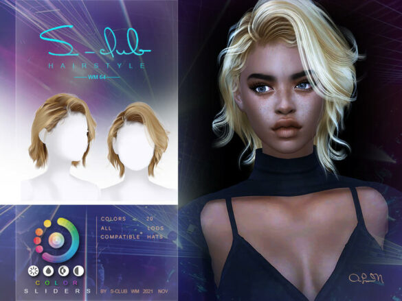 Sims 4 Short wavy hair (ALIN) by S-Club at TSR