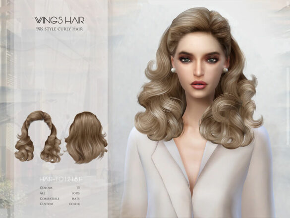 Sims 4 TO1218-90s style curly hair by wingssims at TSR