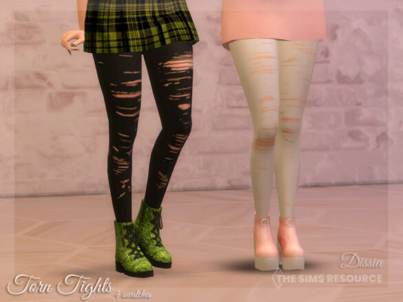 Sims 4 Torn Tights by Dissia at TSR