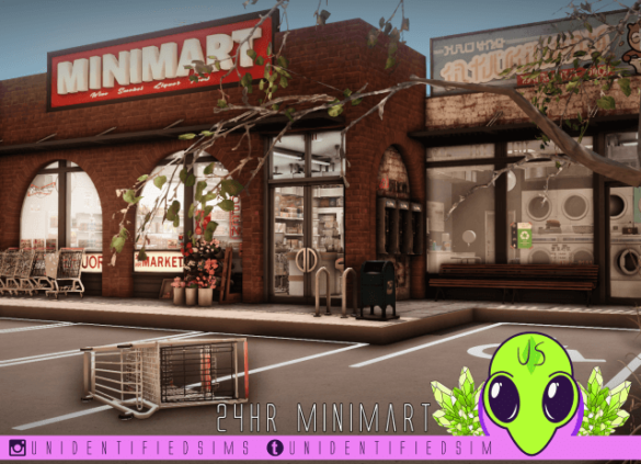 The Sims 4 24hr minimart and laundrette