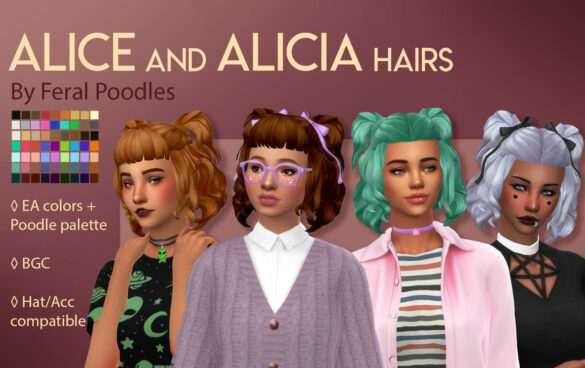 alice and alicia hairs ts4 maxis match cc sorry