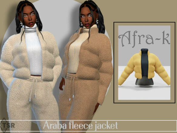 The Sims 4 Araba fleece jacket by akaysims