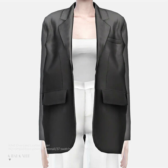 The Sims 4 Arket Oversized Leather Blazer at Charonlee