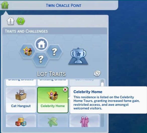 The Sims 4 Better Lot Trait – Celebrity Home