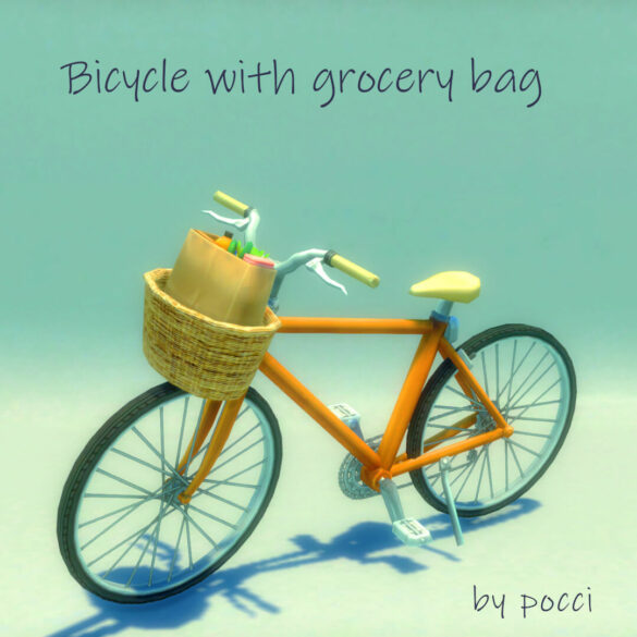 The Sims 4 bicycle with grocery bag