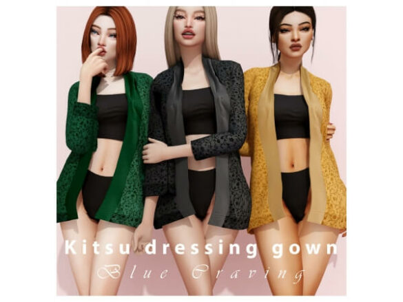 The Sims 4 [Blue Craving] Kitsu Dressing Gown