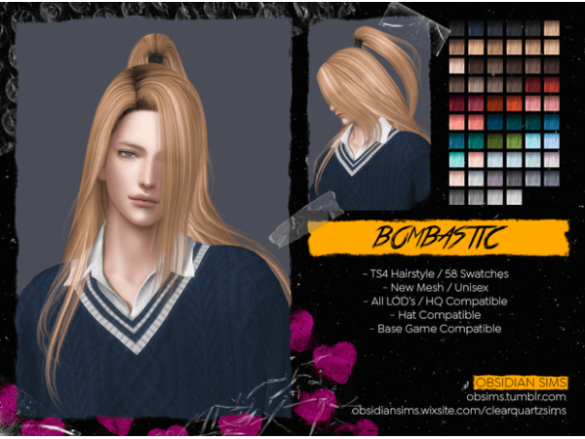 BOMBASTIC HAIRSTYLE ┊ New mesh by OBSIDIAN SIMS