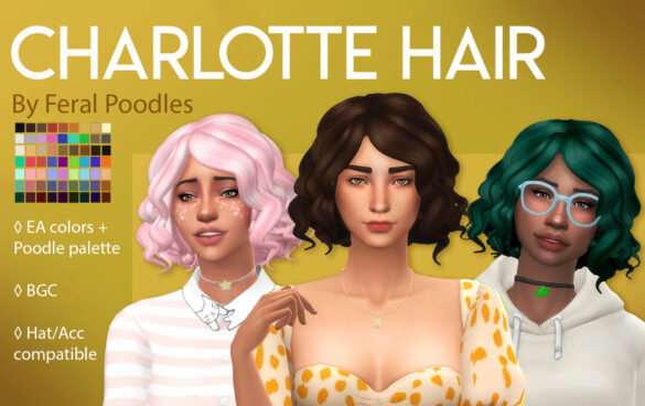 The Sims 4 charlotte hair ts4 maxis match cc