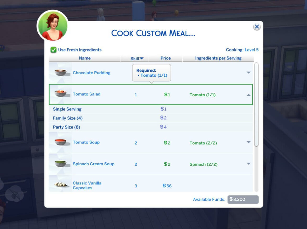 Custom Food Interactions (Update 14th December, 2021)