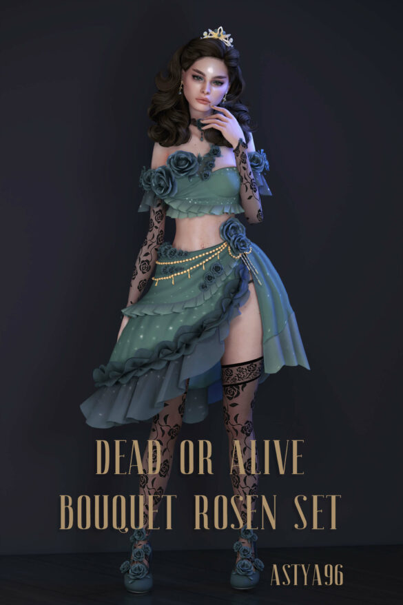 The Sims 4 dead or alive bouquet rosen set outfit