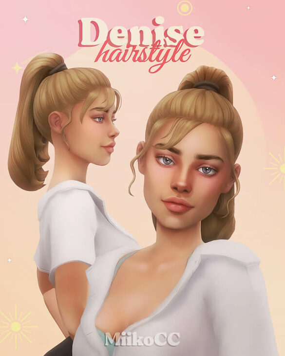 The Sims 4 denise hair with without bangs