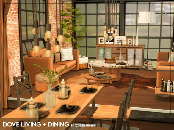 The Sims 4 Dove Living + Dining by xogerardine at TSR