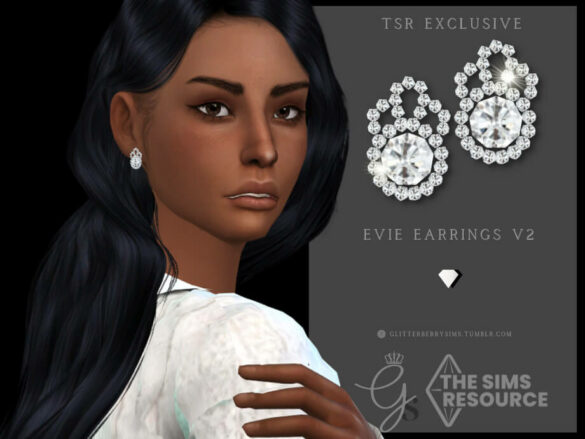 The Sims 4 Evie Earrings V2 by Glitterberryfly