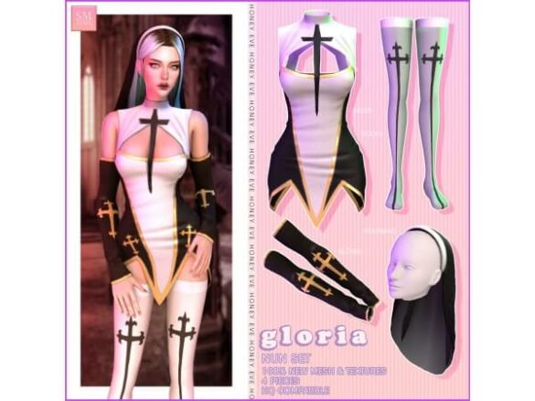The Sims 4 Gloria Nun Costume Set