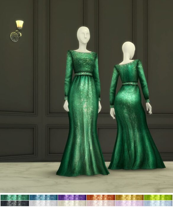 The Sims 4 Green Sequin Gown at Rusty Nail