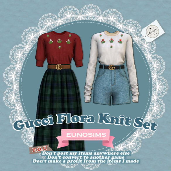 The Sims 4 gucci flora knit outfit set download