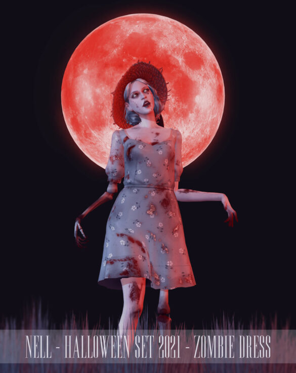 The Sims 4 halloween set 2021 zombie dress hq