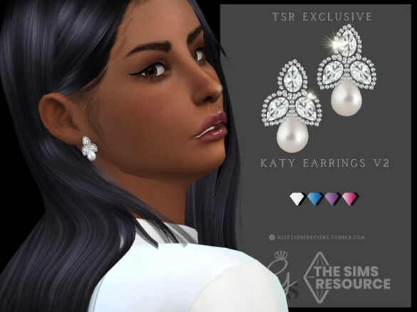 The Sims 4 Katy Earrings V2 by Glitterberryfly