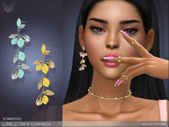 The Sims 4 Lorelei Drop Earrings by feyona