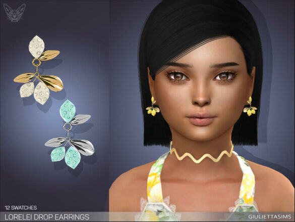 The Sims 4 Lorelei Drop Earrings For Kids by feyona