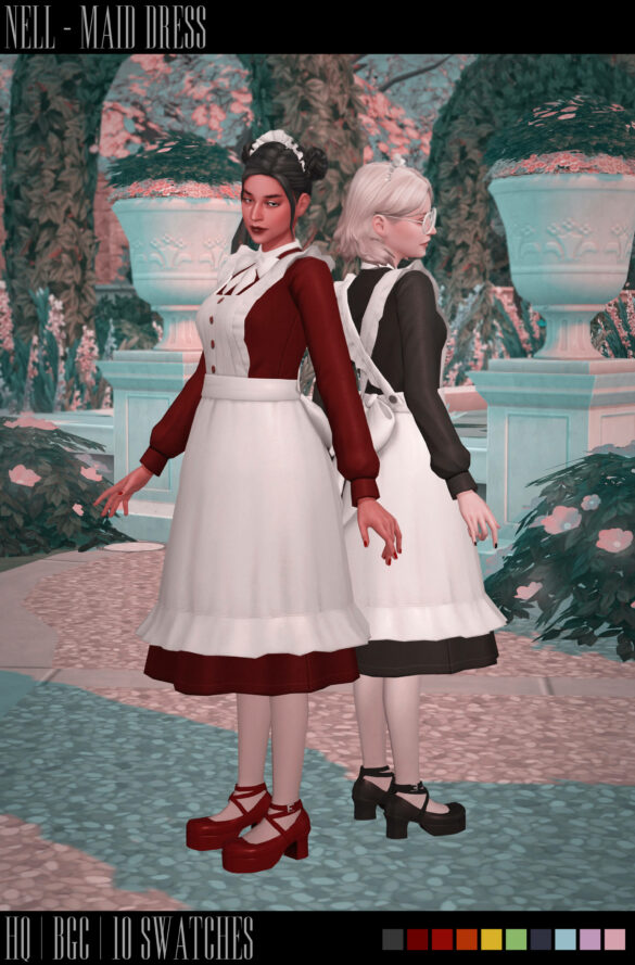 The Sims 4 maid dress hq compatible base game compatible