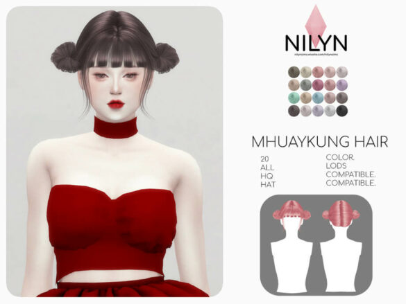 The Sims 4 MHUAYKUNG HAIR by Nilyn