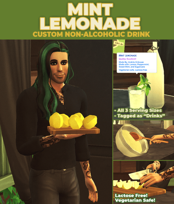 The Sims 4 Mint Lemonade – New Custom Drink Recipe