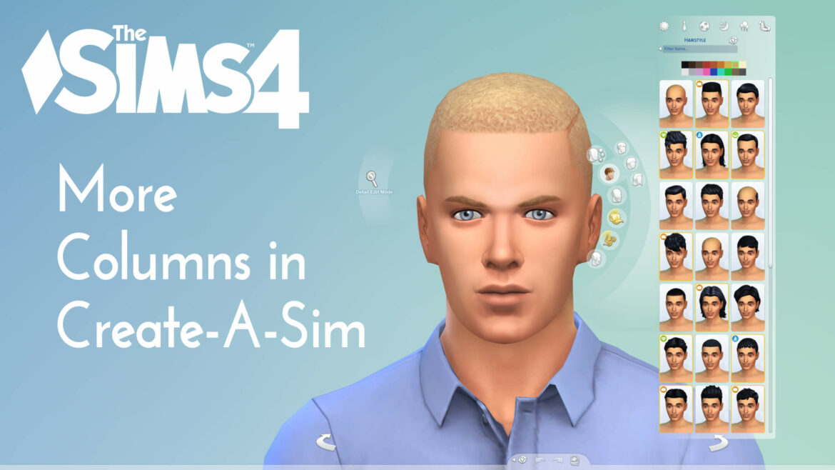 The Sims 4 More Columns in CAS v1.9.1 for Legacy Edition