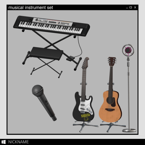 The Sims 4 musical instrument set