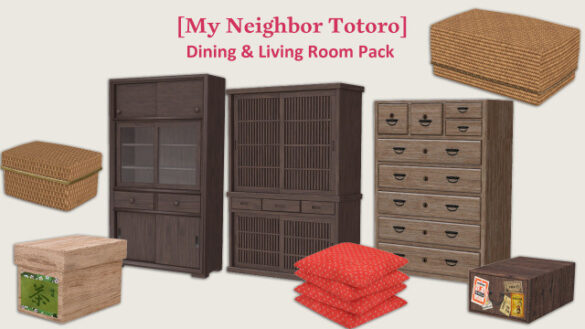 The Sims 4 my neighbor totoro dining living room pack