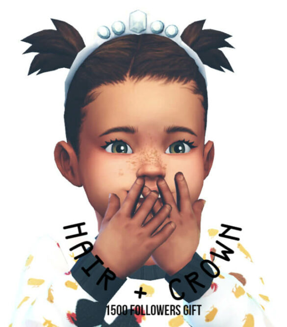 The Sims 4 Nia Hair + a Crown