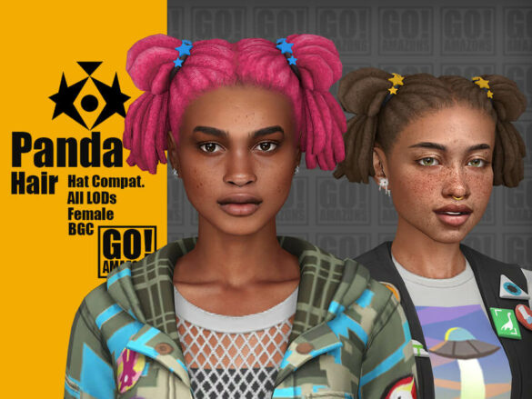 The Sims 4 Panda Hair by GoAmazons