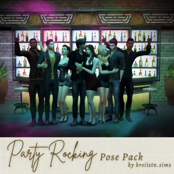 The Sims 4 party rocking pose pack