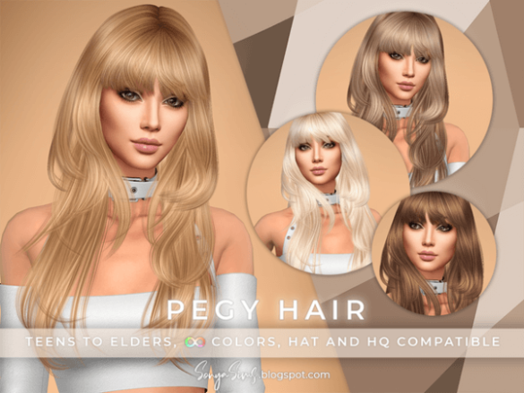 The Sims 4 Pegy Hair by SonyaSims