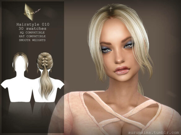 The Sims 4 Ponytail Hairstyle 010 by AurumMusik at TSR